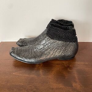 BY FAR Black Textured Ankle Boots